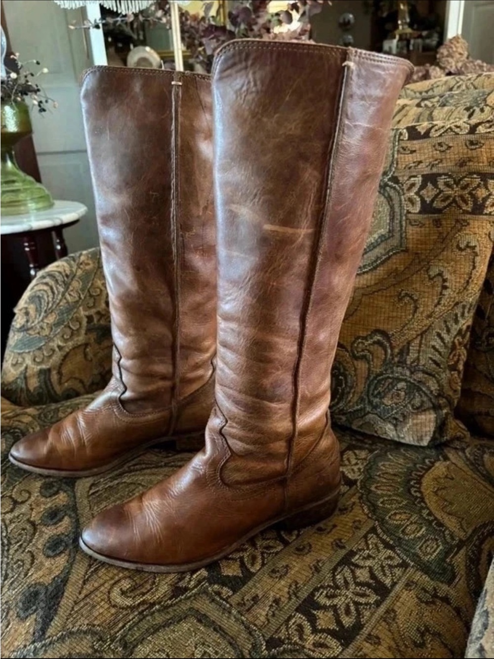 Classic Frye Tall Brown Leather Women’s Riding Boots